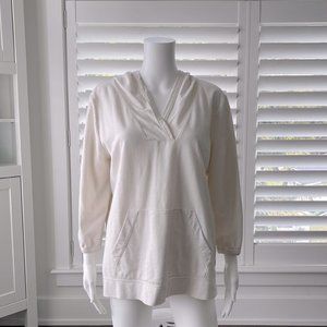Women’s French Terry Pullover Yoga Hoodie Sweatshirt, Chalk Cream
